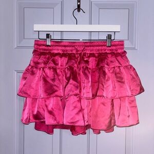 Vibrant Pink Tiered Mini Skirt